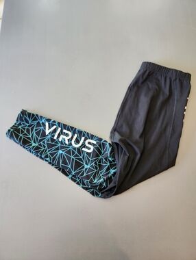 VIRUS RX8 Pants COMPRESSION Tights XXLARGE ( 37 Waist ) Nylon Spandex Blue Black